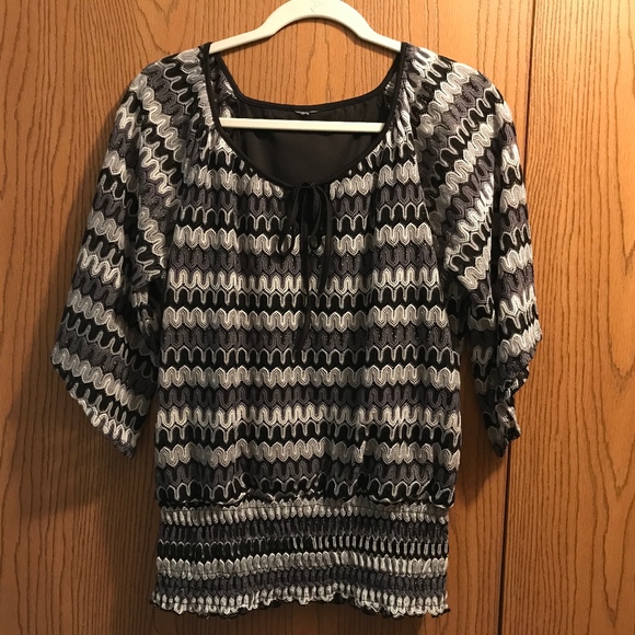 Dress Barn Tops - Black, Gray White Blouse Dress Barn Tops - Black, Gray White Blouse